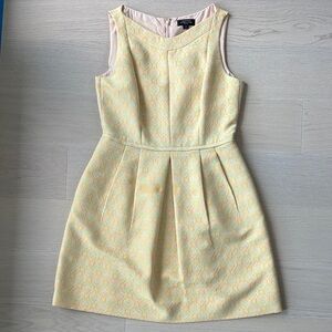 Tahari Yellow Jacquard Patterned Mini Dress